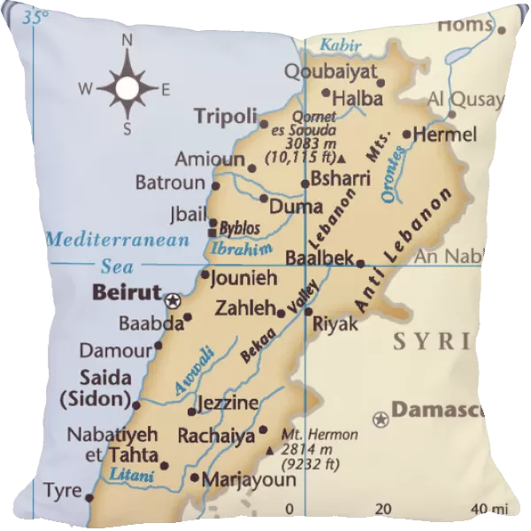 Lebanon country map
