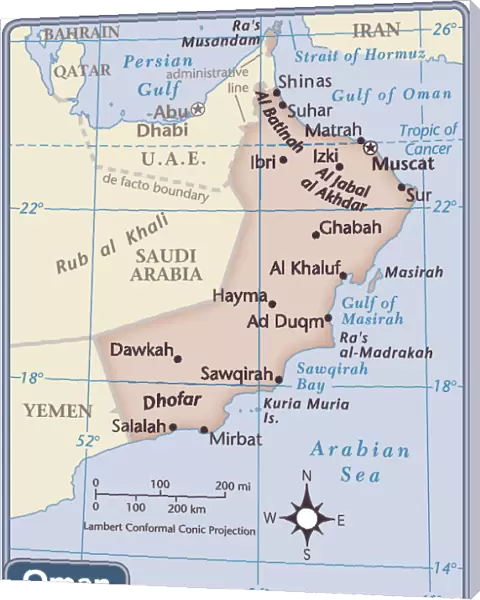 Oman country map