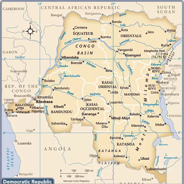 Democratic Republic of the Congo country map