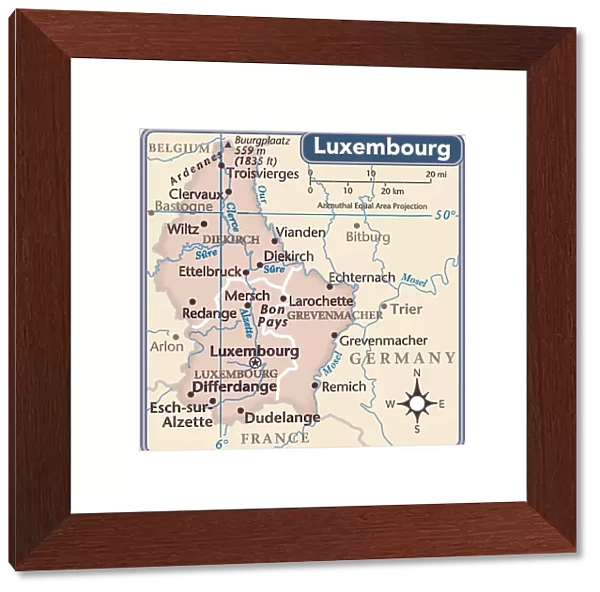 Luxembourg country map