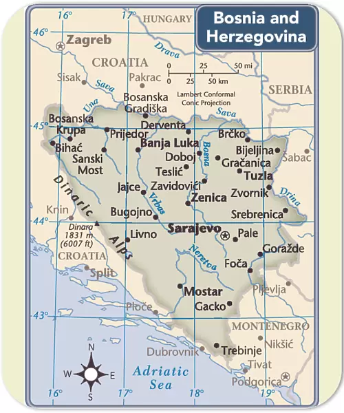 Bosnia and Herzegovina country map
