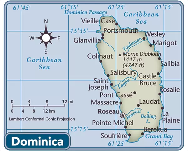 Dominica country map