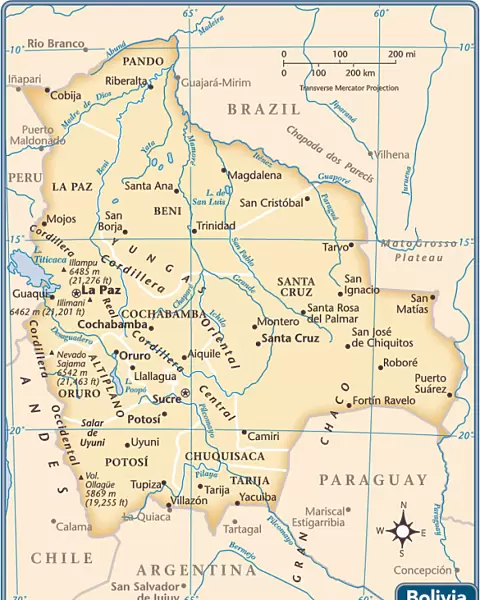 Bolivia country map