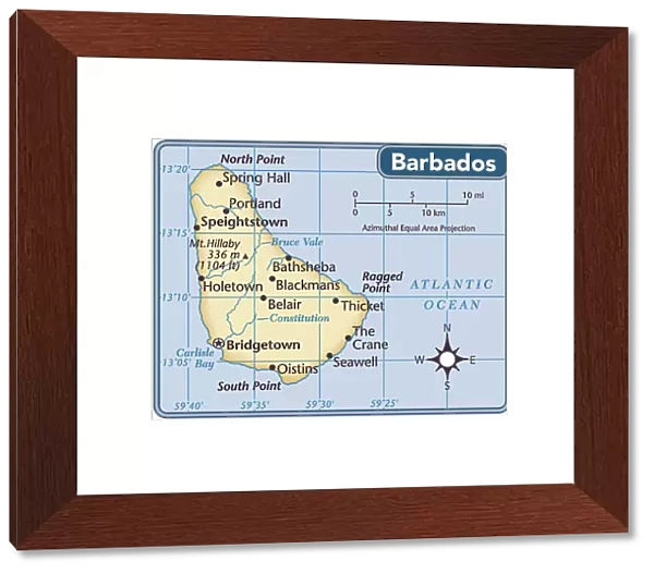 Barbados country map