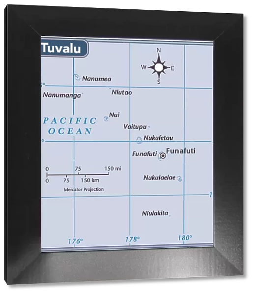 Tuvalu country map