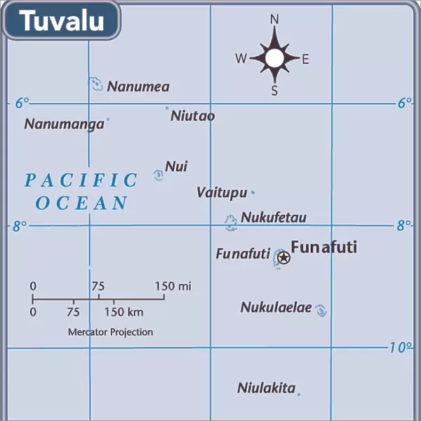 Tuvalu country map
