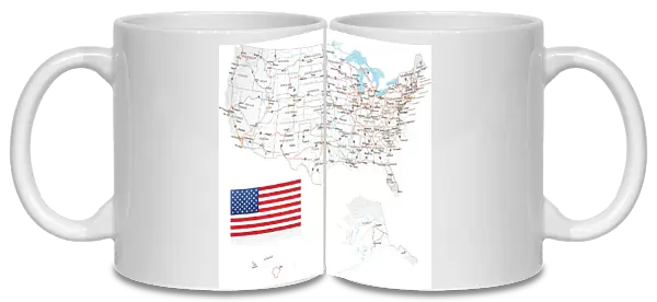 Highly detailed USA Road Map