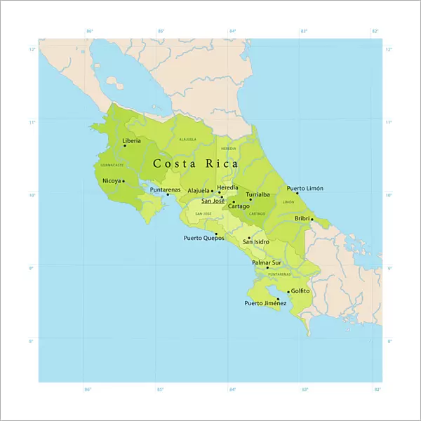 Costa Rica Vector Map