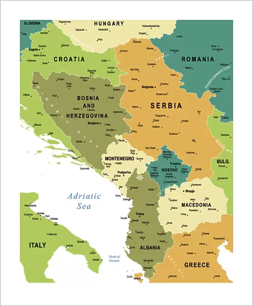 Map of Central Balkan Region