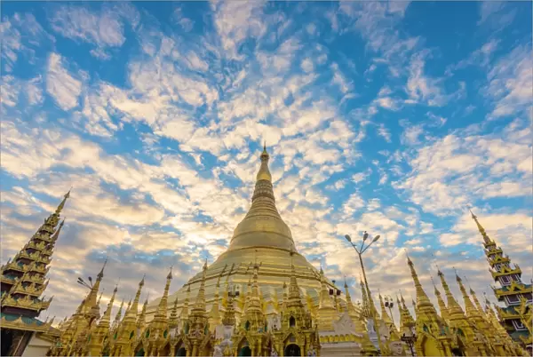 Shwedagon Pagoda twilight time in the morning before sunrise