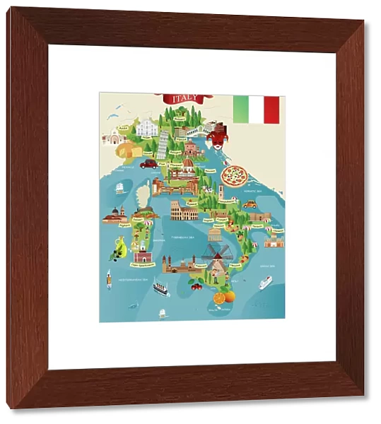 Cartoon map of ITALY