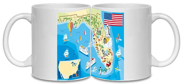 Cartoon map of Florida