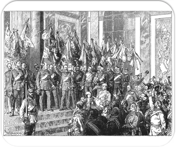 The Proclamation of the German Empire (18 January 1871) in the Hall of Mirrors of Versailles Palace, France