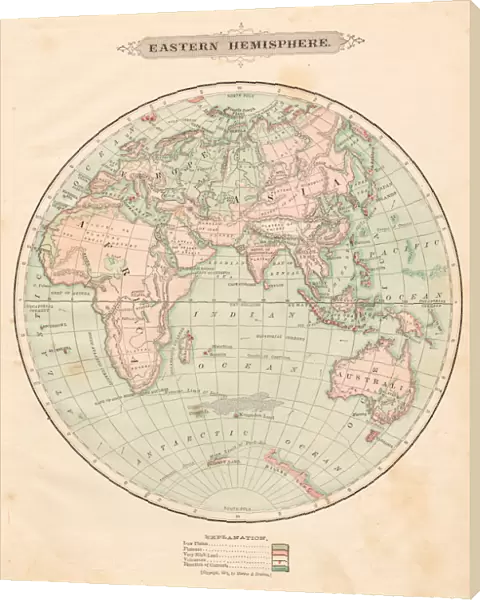 Eastern hemisphere map 1881