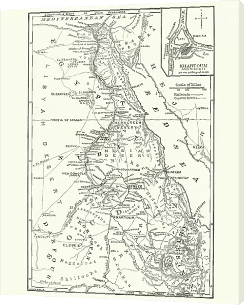 Map of Sudan, late 19th Century