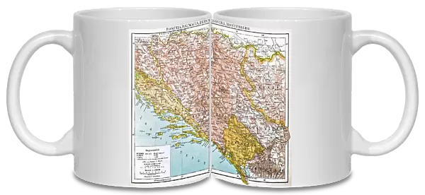 Bosnia and Montenegro map 1893