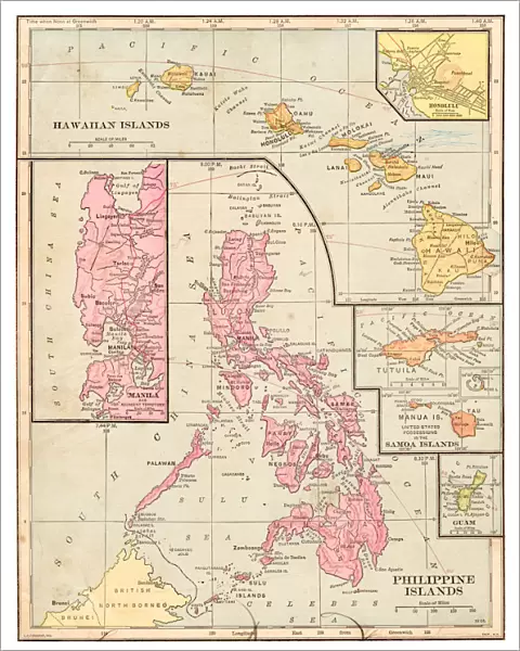 Philippines islands map 1898