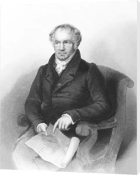 Alexander von Humboldt (1769-1859) on engraving from the 1800s. German naturalist and explorer. Engraved by A. H. Payne and published in London by Brain & Payne