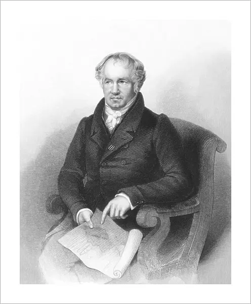 Alexander von Humboldt (1769-1859) on engraving from the 1800s. German naturalist and explorer. Engraved by A. H. Payne and published in London by Brain & Payne