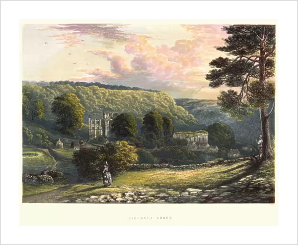View of Rievaulx Abbey, 19th Century