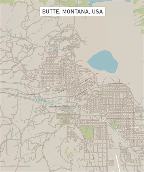 Butte Montana US City Street Map
