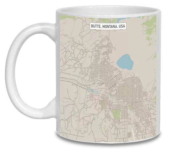 Butte Montana US City Street Map