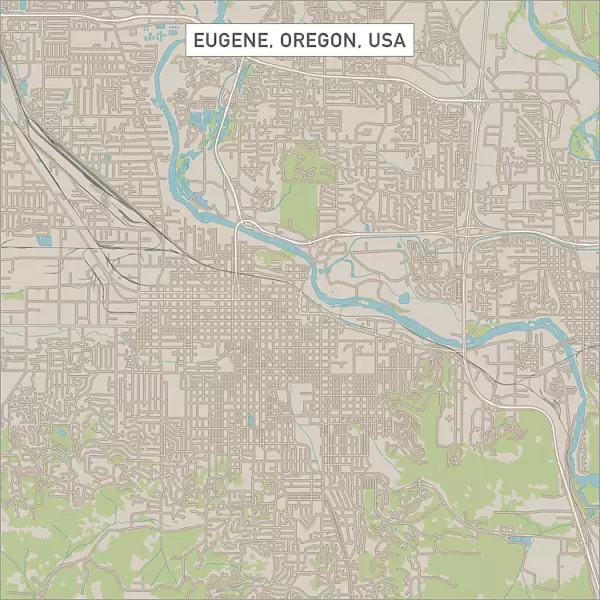 Eugene Oregon US City Street Map