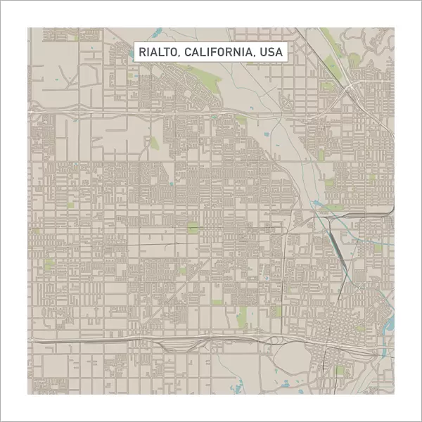 Rialto California US City Street Map
