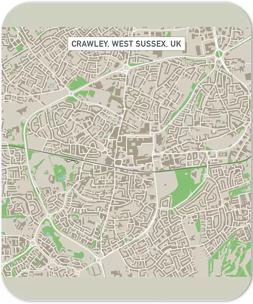 Crawley West Sussex UK City Street Map