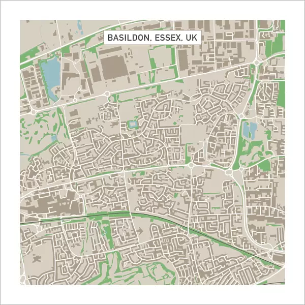 Basildon Essex UK City Street Map