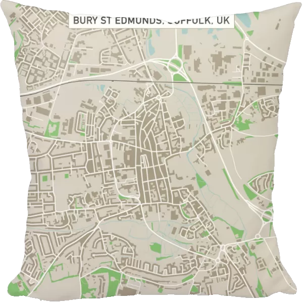 Bury St Edmunds Suffolk UK City Street Map