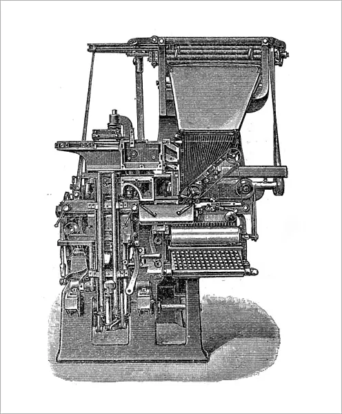 Linotype. Illustration of a Linotype