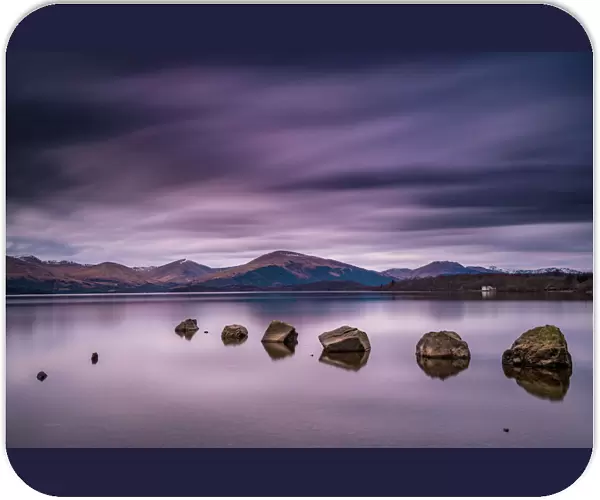 Loch Lomond, Milarrochy Bay rocks, Scottish Highlands. UK