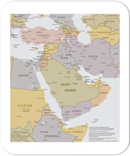 Political map of The Middle East