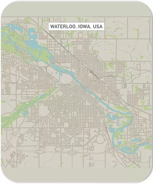 Waterloo Iowa US City Street Map
