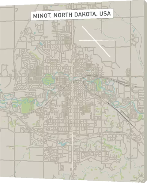 Minot North Dakota US City Street Map
