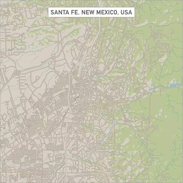 Santa Fe New Mexico US City Street Map
