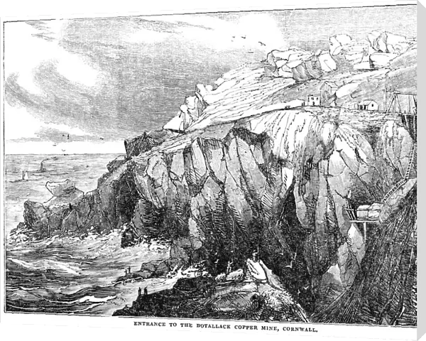 Botallack Copper Mine, Cornwall - 1833 woodcut