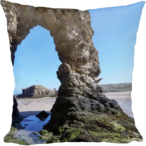 Arch rock formation on Perranporth Beach
