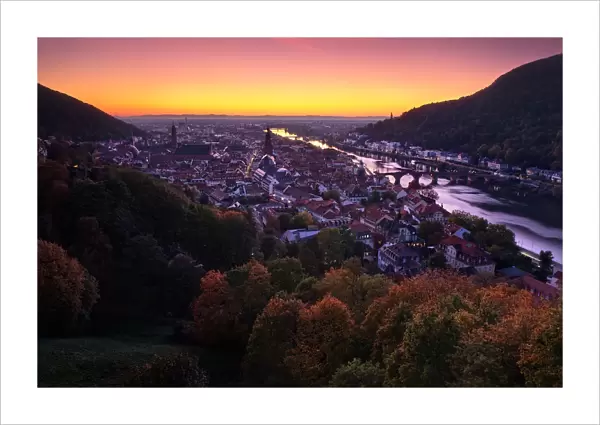 Heidelberg at autumn twilight