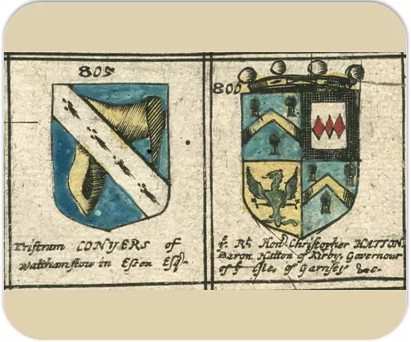 Coat of arms 17th century Conyers and Hatton