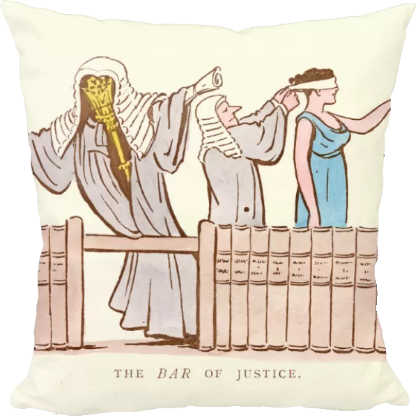 Victorian satirical cartoon on the Bar of Justice