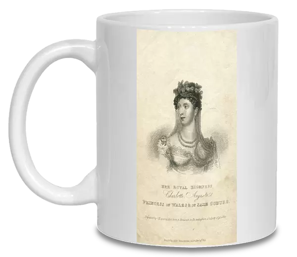 Portrait engraving Princess Charlotte Augusta of Wales 19th century