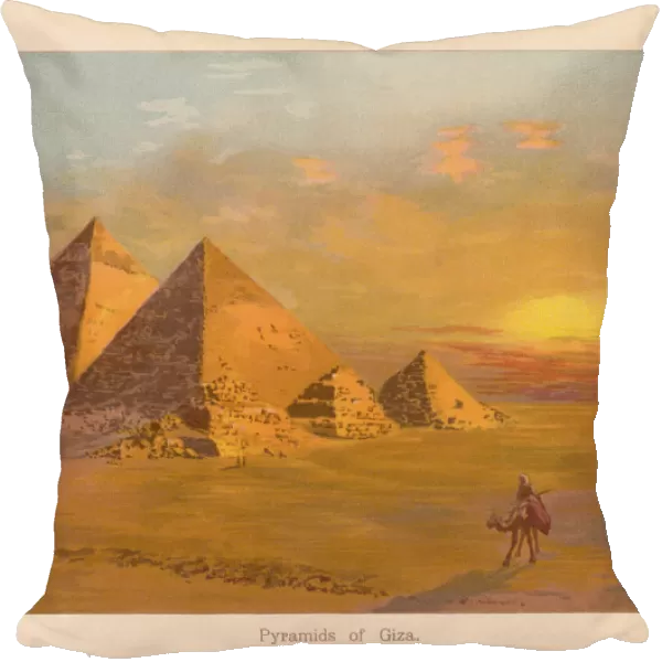The Pyramids of Giza in Egypt, chromolithograph, published in 1888