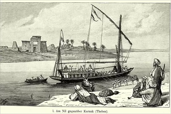 19th Century Egypt - On the Nile opposite Karnak