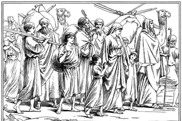 Moses leading the exodus of Israelites from Egypt
