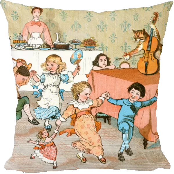 The cat and the fiddle with dancing children