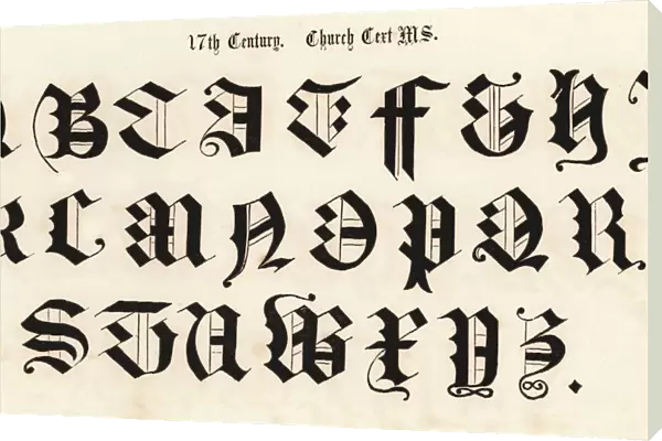 17th Century Script Style Alphabet