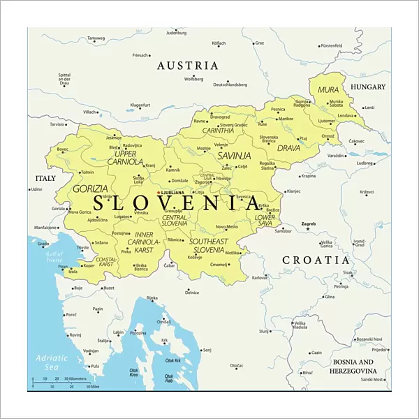 Map of Slovenia - Vector