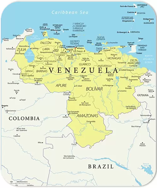Map of Venezuela - Vector